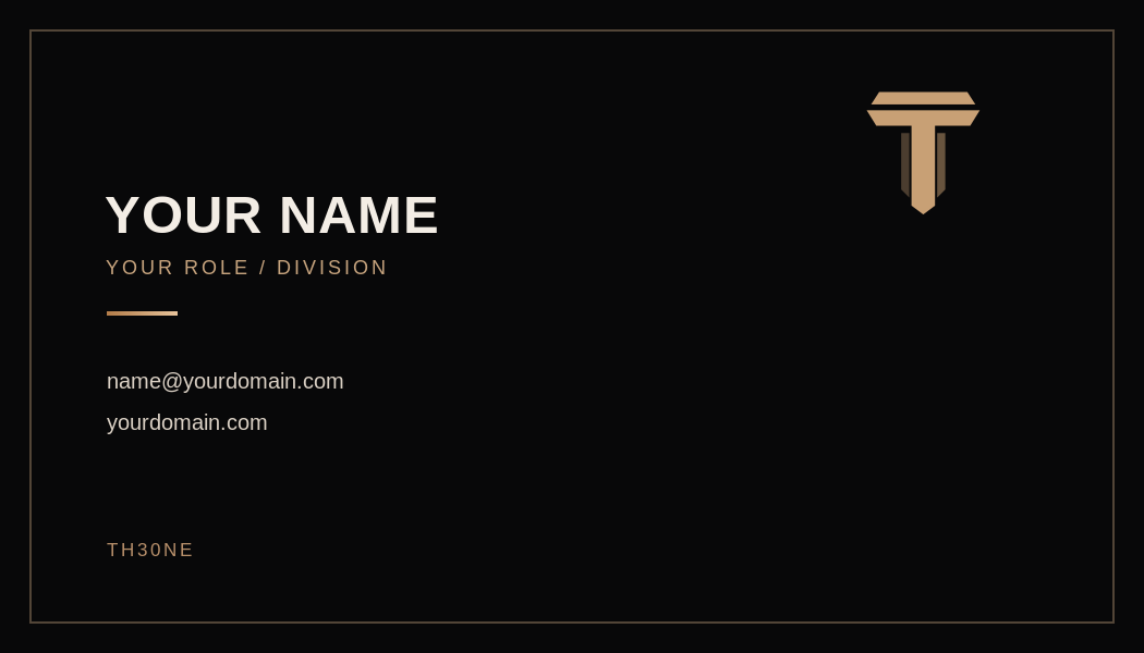 Business card / editable back visual sample